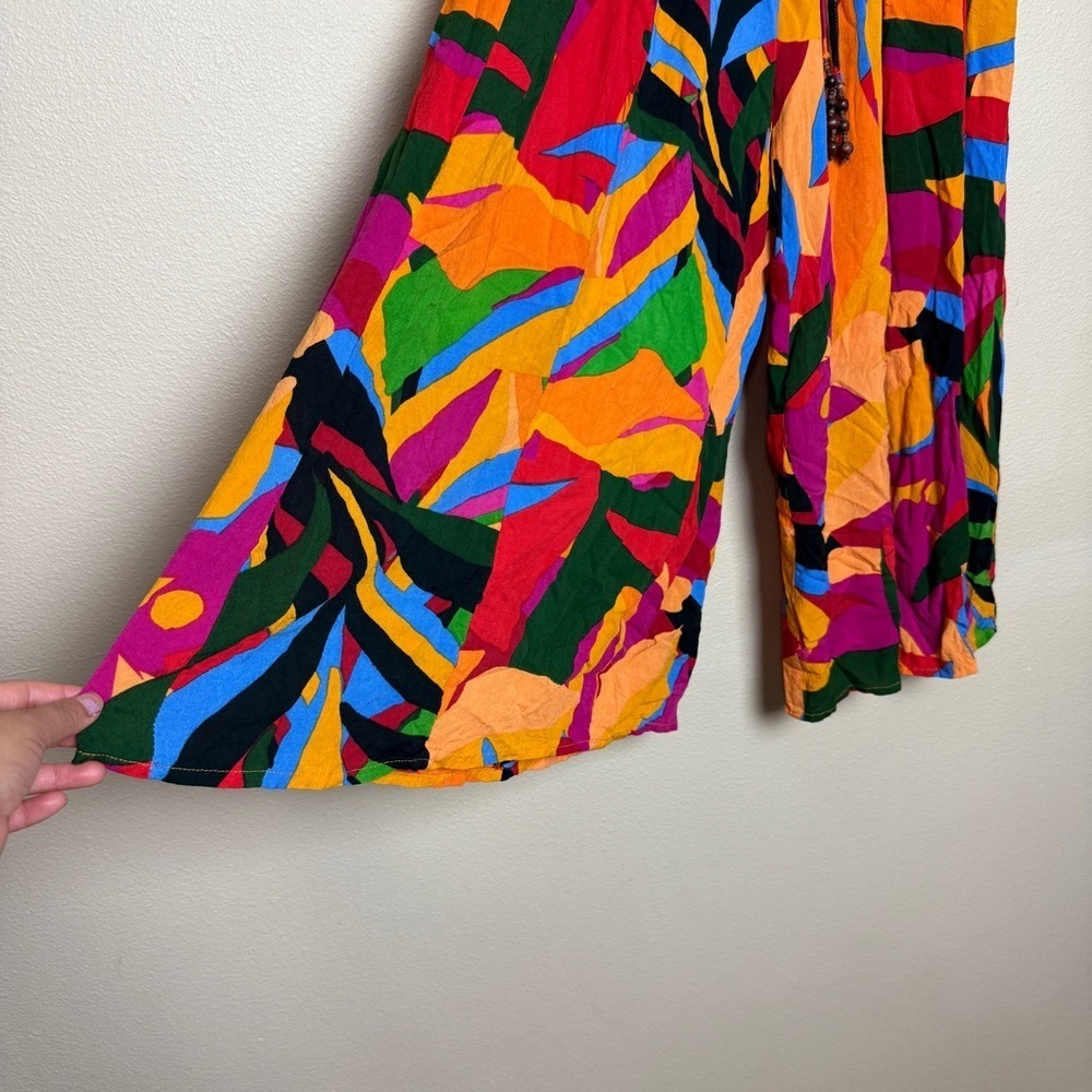 True Destinations Resort Wear Wide Leg Flare Pants Beach Coverup Size Large - Picture 2 of 5